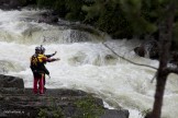 Egor Voskoboinikov & Alona Buslaeva at Spanemfossen, Austbygda river. Photo: K. Galat