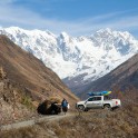 Georgia. Upper Svaneti. Mt.Skhara glacier valley. RTP team. Photo: Konstantin Galat
