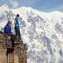 Georgia. Upper Svaneti. Mt.Skhara massive. Egor Voskoboynikov and Sergey Ilyin. Photo: Konstantin Galat