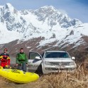 Georgia. Upper Svaneti. Mt.Skhara glacier valley. RTP team on the source of Inguri river. Photo: Konstantin Galat