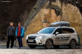 Russia. Nothern Osetia. Tsey valley. Ivan Malakhov, Boris Belousov and project official car - Subaru Forester. Photo: Evgeniy Egorov