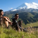 Russia. North face of Elbrus. Konstantin Galat and Gleb Ermolaev. Photo: Ludmila Zvegintseva