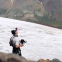 Russia. North face of Elbrus. RTP cameraman - Oleg Kolmovskiy. Photo: Ludmila Zvegintseva