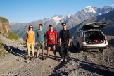 Russia. South Elbrus. Ludmila Zvegintseva, Gleb Ermolaev, Konstantin Galat and tourists. Photo: Oleg Kolmovskiy