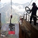 Russia. South Elbrus. Nikolay Pukhir at "Mir" gondola station. Photo: Ludmila Zvegintseva Russia. South Elbrus. Nikolay Pukhir at "Mir" gondola station. Photo: Ludmila Zvegintseva