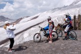 Russia. South Elbrus. "Mir" gondola station. Riders - Nikolay Pukhir and Vitaliy Khripunov. Photo: Ludmila Zvegintseva