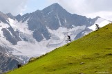 Russia. Southern slope of Elbrus. Riders - Nikolay Pukhir and Vitaliy Khripunov. Photo: Ludmila Zvegintseva