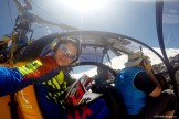 Russia. North face of Elbrus. Rider Nikolay Pukhir. Heliaction company's helicopter "Lama" - pilot Alexander Davydov. Photo: GoPro selfie