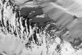 Russia, Caucasus, Elbrus region. Valley Medvezhie ridge. New freeride routes from Google Earth satellite shot