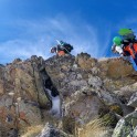 Russia, Caucasus, Elbrus region. Valley Medvezhie. RTP riders climb to start-point on the ridge. Photo by Aleksander Ilyin Russia, Caucasus, Elbrus region. Valley Medvezhie. RTP riders climb to start-point on the ridge. Photo by Aleksander Ilyin
