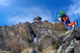 Russia, Caucasus, Elbrus region. Valley Medvezhie. RTP riders climb to start-point on the ridge. Photo by Aleksander Ilyin