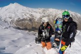 Russia, Caucasus, Elbrus region. Mt.Cheget north slopes. RTP riders Konstantin Galat and Igor Ilynikh. Photo by Aleksander Ilyin