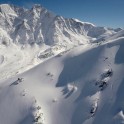 Russia, Caucasus, Elbrus region. Mt.Cheget north slopes. Rider - Aleksander Ilyin. Photo by Oleg Kolmovskiy (drone)