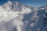 Russia, Caucasus, Elbrus region. Mt.Cheget north slopes. Rider - Aleksander Ilyin. Photo by Oleg Kolmovskiy (drone)