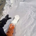 Russia, Caucasus, Elbrus region. Mt.Cheget north slopes. Rider - Konstantin Galat. Photo from helmet GoPro
