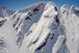 Russia, Caucasus, Elbrus region. Mt.Cheget north slopes. Rider - Konstantin Galat. Photo by Oleg Kolmovskiy (drone)
