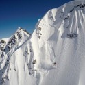 Russia, Caucasus, Elbrus region. Mt.Cheget north slopes. Rider - Konstantin Galat. Photo by Oleg Kolmovskiy (drone)