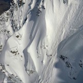 Russia, Caucasus, Elbrus region. Mt.Cheget north slopes. Rider - Konstantin Galat. Photo by Oleg Kolmovskiy (drone)