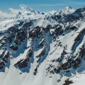 Russia, Caucasus, Elbrus region. Valley Medvezhie. New freeride routes and couloirs - view from South Cheget ridge. Photo by Sergey Puzankov Russia, Caucasus, Elbrus region. Valley Medvezhie. New freeride routes and couloirs - view from South Cheget ridge. Photo by Sergey Puzankov