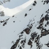 Russia, Caucasus, Elbrus region. Valley Medvezhie. New freeride route - rider Idris Uzdenov. Photo by Sergey Puzankov