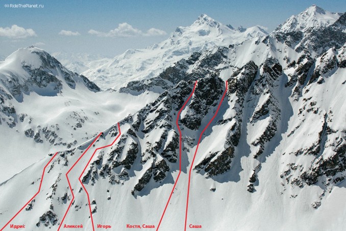 Russia, Caucasus, Elbrus region. Valley Medvezhie. New RTP freeride routes. Photo by Sergey Puzankov