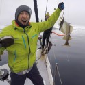 Северная Норвегия. Заполярный регион Nord Norge. Яхта "Alter Ego". Александр Ильин ловит треску. Фото - Константин Галат